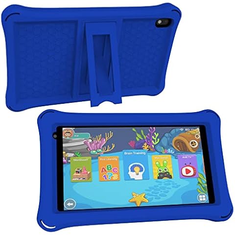 Kids Tablet 7 Inch Tablet for Kids, Android Toddler Tablet with Cover, 32GB ROM/Supports 1TB expansion 4GB RAM Quad-core Processor IPS HD Eye-Care Touchscreen Dual Camera Tablets PC with Silicone Case Cover