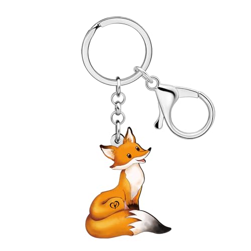 Porte-clés renard en acrylique WEVENI orange pour sac et voiture