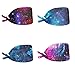 Belidome Purple & Blue Galaxy Women Working Hats Set of 4 Soft Durable Caps