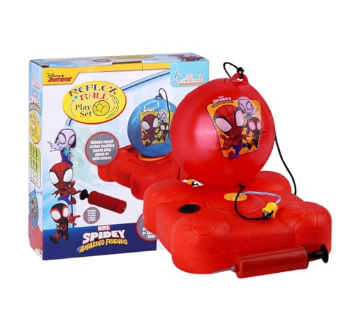 Image of Spiderman Reflex Soccer Ball Solo Training Kit for Kids | Indoor & Outdoor Football Trainer with Recoil Action | Marvel Superhero Sports Toy for Boys 3+ Years | Portable Skill Building Set
