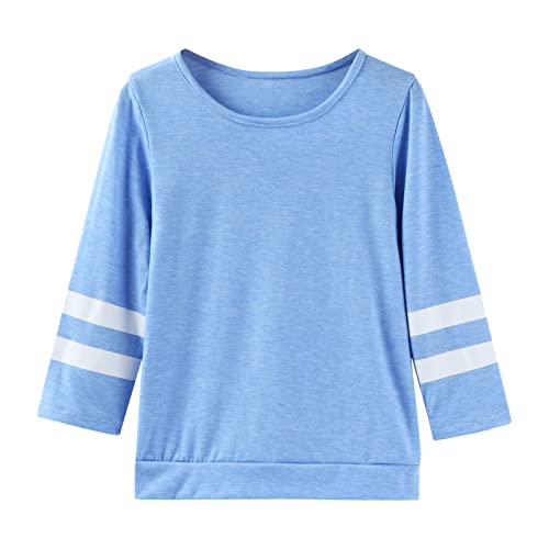 Kids Fall Clothes,Girls Casual Long Sleeve T Shirts Basic Crewneck Striped Tunic Blouses Tops4