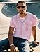 IVOVFANZY Mens T-Shirts Short Sleeve Casual | Artistic Washed Graphic Tee | Basic Crew Neck Tees Fashion Tie-Dye(Pink, L)