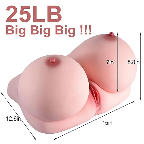 Image of ferch 25LB Breast Male Masturbator for Men, Realistic Skin Texture Sex Dolls for Male Masturbation Soft Huge Boobs Big Chest for Man Masturbator Big Breast with Vagina Anal Thrust Pocket Pussy Sex Toy