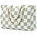 oscaurt Strandtasche Damen Beach Tote Bag mit Reißverschluss Shopper Tasche...
