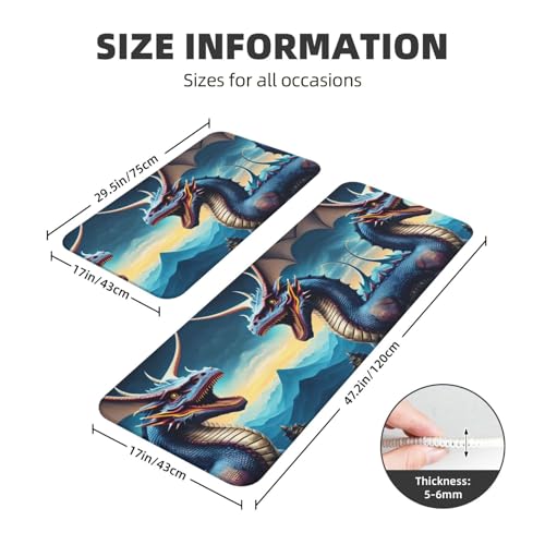 Alfombrillas de cocina con diseño de dragón para decorar pasillos y recibidores 3