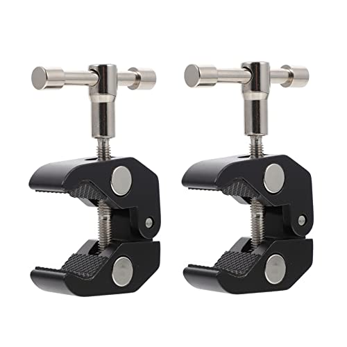 CIYODO 2 Piezas Tenazas De Cangrejo Agarre Acortar Abrazadera para Varillas Abrazadera De Varilla para Cámara Abrazadera De Foto Súper Abrazadera Negro Aleación De Aluminio
