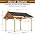 YOLENY 11'x12' Wood Gazebo, Outdoor Hardtop Spruce Wooden Frame Gazebos with Waterproof Asphalt Roof for Garden, Patio, Lawns, Parties