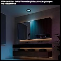 Philips Hue Slim Downlight, Smarte LED-Beleuchtung, 1.000 lm, 90 mm, Schlankes Design, Vollspektrum-Tagesl. 1.000–20.000 K, Extrem Stufenlos Dimmbar, Präzise Farbe, Smart Lighting, Schwarz, 1er-Pack – Ansicht 9