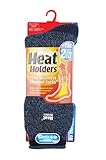 1 Pair Heat Holders Twist Crew Sock, Indigo/Denim Mens 7-12 US