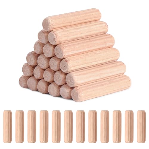 Faankiton 300 Stück Holzdübel Set Geriffelt 8x30mm, Holz...