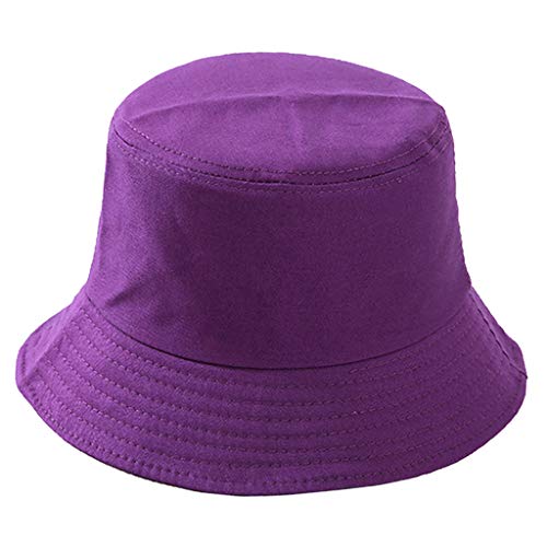 homozy Moda Balde Chapéu Algodão Pesca Chapéu De Sol Ao Ar Livre Protetor Solar Balde Boné - Roxa