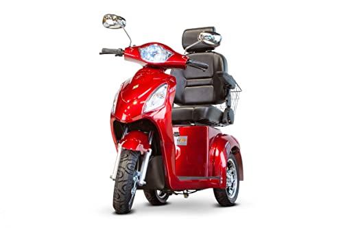 Deluxe Tyrant Electric Mobility Scooter 3 Wheel – For Seniors And Adults Comes W/Basket 43 Miles Long Range Battery High Performance Back Seat Usb Port & Cell Phone Holder, Red, Black, Yellow #TOP30