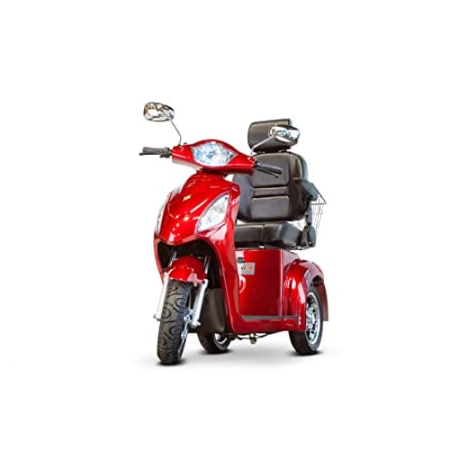Deluxe Tyrant Electric Mobility Scooter 3 Wheel – for Seniors and Adults Comes w/Basket 43 Miles Long Range Battery High Performance Back Seat USB Port & Cell Phone Holder, Red, Black, Yellow