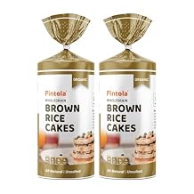 Pintola Organic Wholegrain Brown Rice Cakes - All Natural Unsalted, Pack of 2 125 g x 2