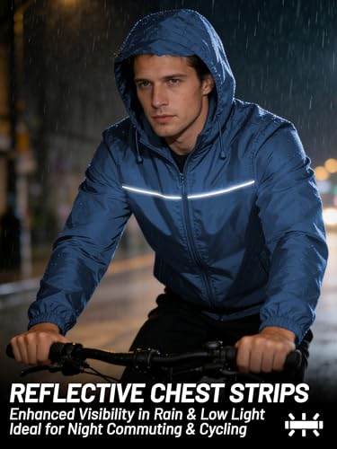 Image of SWISSWELL Mens Rain Jacket & Coats Packable Lightweight Waterproof Rain Shell Hooded for Golf Travel Hiking