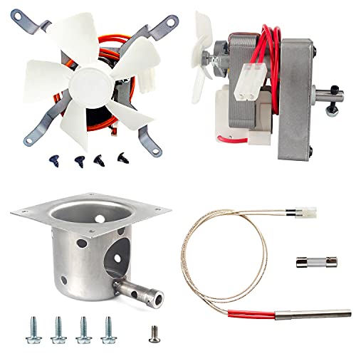 Auger Motor, Grill Induction Fan, Fire Burn Pot, and Hot Rod Ignitor Kit, with Screws and Fuse Compatible with Pit Boss and Traeger Wood Pellet Grill