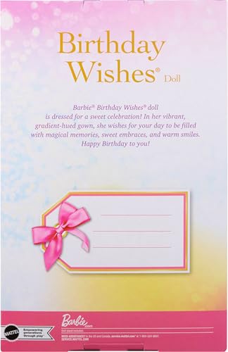 Barbie Signature Birthday Wishes Fashion Doll with Black Hair in Dress with Pastel Rainbow Effect, Collectible Toy with Giftable Packaging - image 6