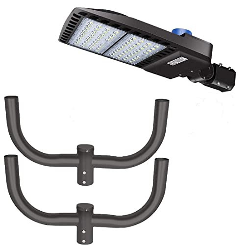 200W LED Parking Lot Lights Bundle 2 Pack Double Bullhorn Bracket