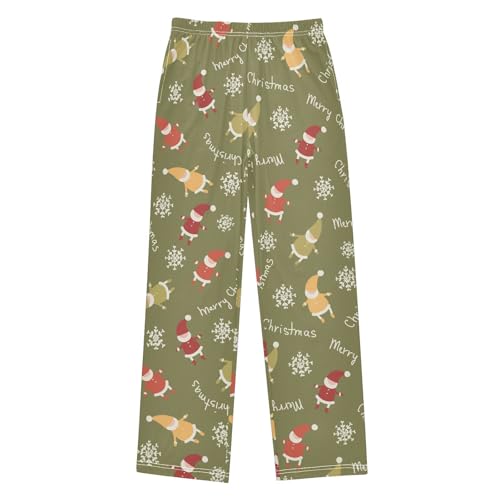 Merry Christmas Gnome Boys Long Pants Soft Trousers Elastic Waist Kids Lounge Bottoms with Pockets S-XL