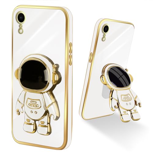 Coque iPhone XR astronaute 6D blanche en silicone souple antichoc