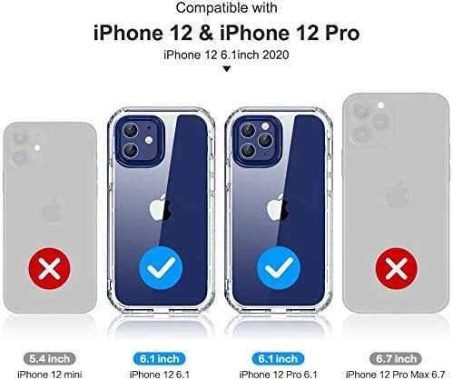 LeYi Compatible with iPhone 12 Case, iPhone 12 Pro Case 6.1 inch, [Military-Grade] Clear Crystal Shockproof Phone Case with Magnetic Car Mount Ring Kickstand Case for iPhone 12 Pro 5G 2020, Black