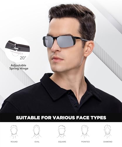 Image of ANYLUV Polarized Sunglasses for Men Carbon Fiber Sunglasses with UV400 Protection for Fishing Driving Gift