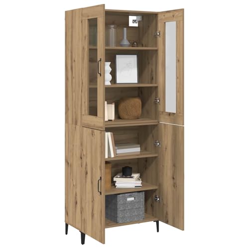 Aparador de roble Artisan para comedor moderno, mueble vertical de 180 cm para organizar el salón 4