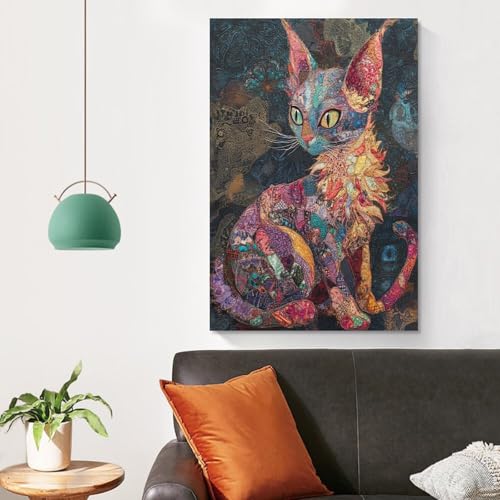 Cuadros decorativos de gato esfinge para salón moderno 4
