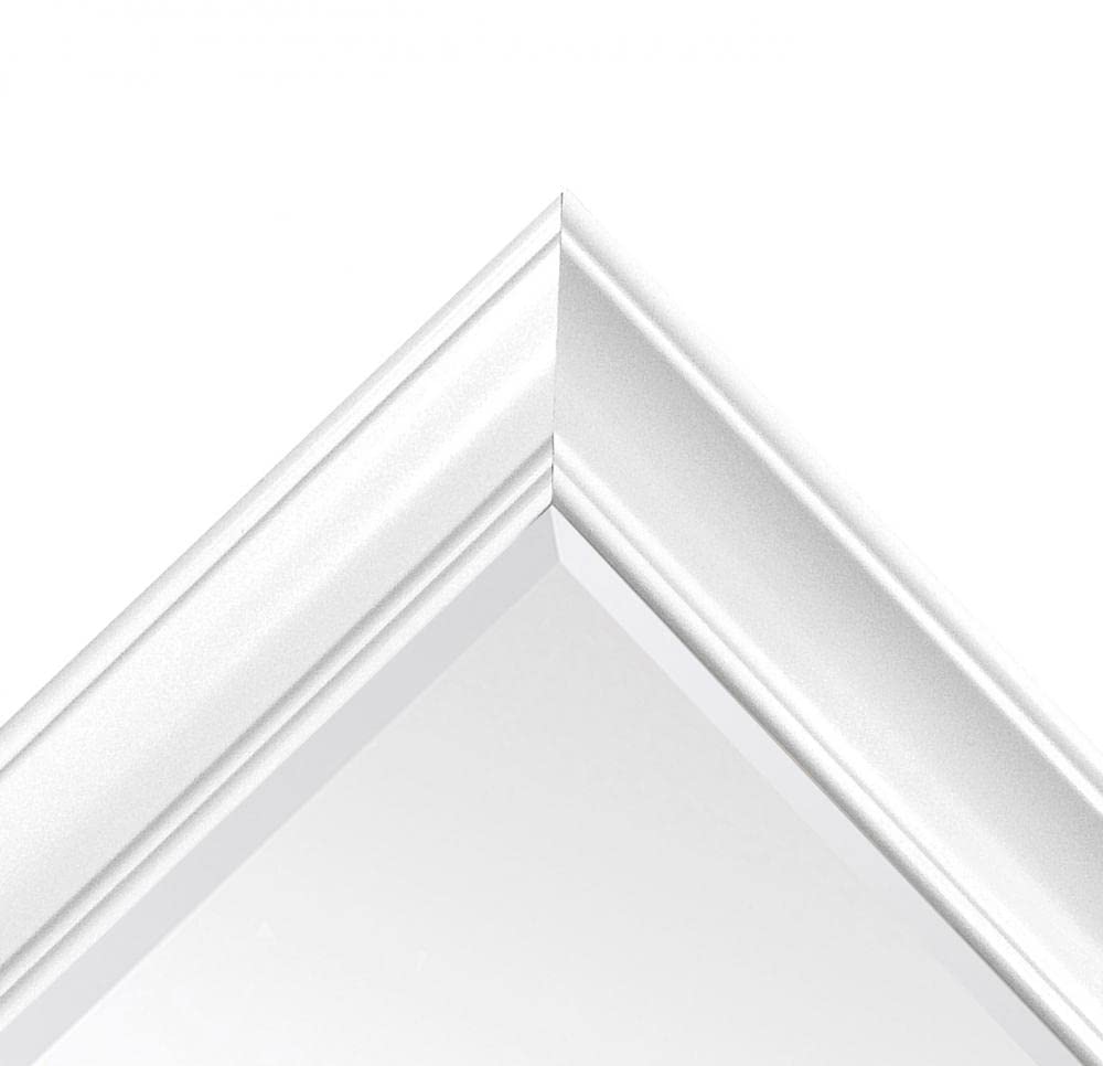 Frames by Post Scandi Vintage białe lustro 50 x 40 cm z ukośnym lustrem 4 mm