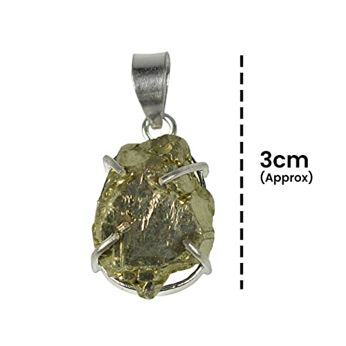 Reiki Crystal Products Natural Certified Pyrite Pendant, Crystal Stone Locket Pendant with