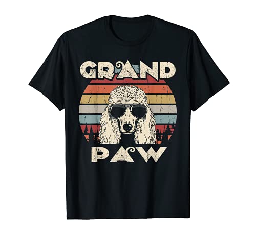 Grand Paw Standard Poodle dog lovers vintage retro T-Shirt, Black