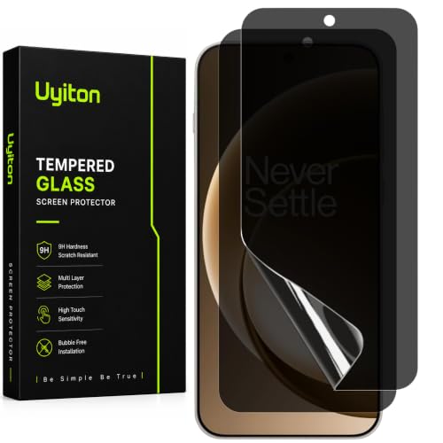 Image of Uyiton 2 Pack Privacy Screen Protector for OnePlus 15 (6.78-inch) | Curved HD Privacy Screen Guard | Anti-Spy, Scratch Resistant, Bubble-Free Easy Installation | Case Friendly