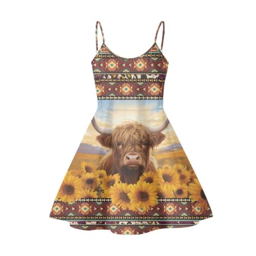 Image of Women's Spaghetti Strap Dress Summer Casual Swing Sundress Girls Beachwear Swing Mini Dress