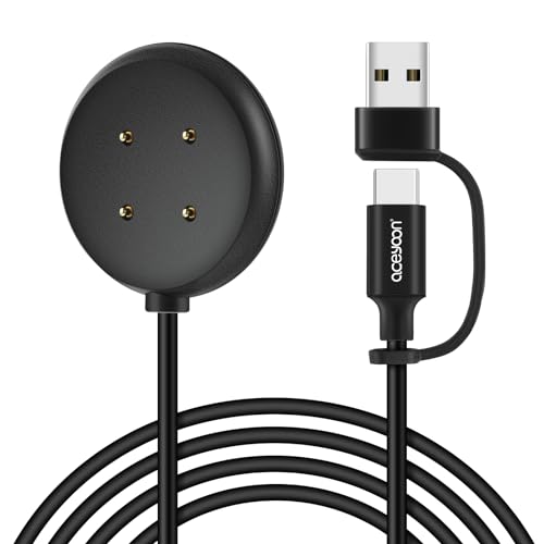 aceyoon 2 in 1 Charger Cable Replacement for Fitbit Charge 6/Charge 5/Luxe Smartwatch