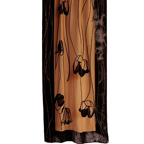 Silk Base Burn-out Velvet Shawl, 71" Lx21 W, Tulip, Pumpkin4