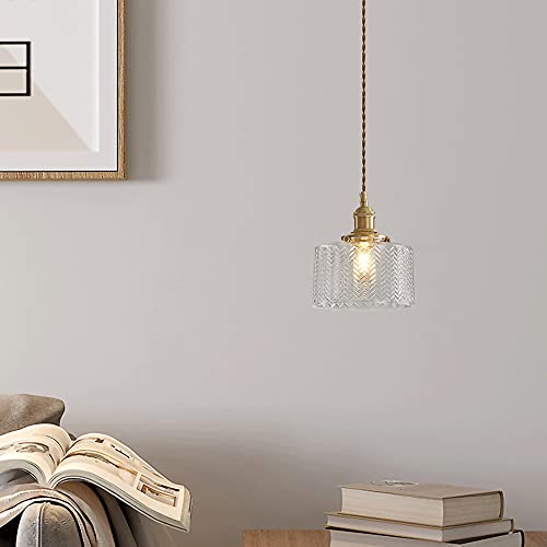 Lámpara colgante de latón E27 estilo granja para dormitorio 6