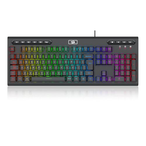 Teclado Gamer Redragon Aditya, Membrana, RGB, ABNT2 - K513-RGB PT - Preto