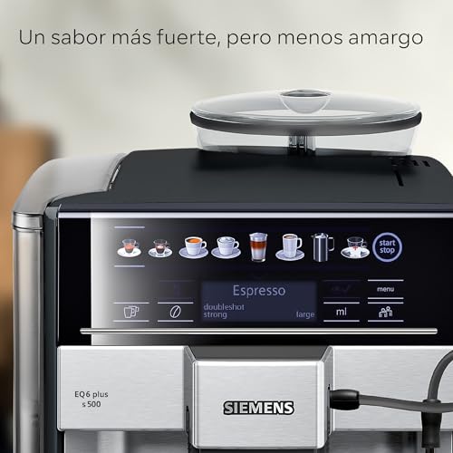 Siemens - Cafetera automática, sistema de leche, 12 bebidas, limpieza automática del depósito de leche, molinillo cerámico, pantalla táctil grande, EQ6 plus s500, TE655203RW - imagen 11