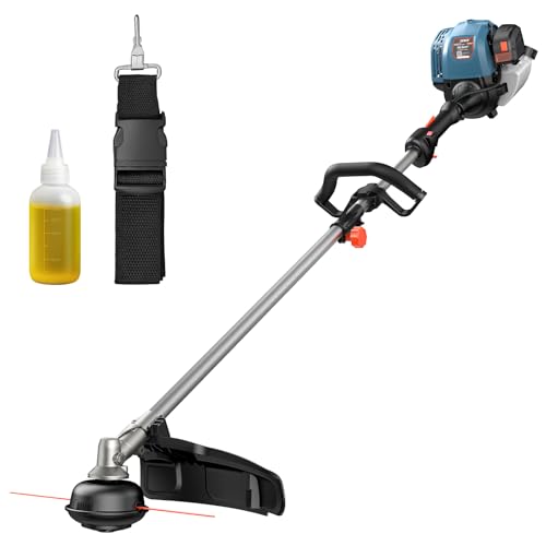 SENIX 18-inch 26.5 cc Gas Weed Wacker, 4-Cycle String Trimmer Lightweight, Bump Feed, Straight Shaft, with Shoulder Strap