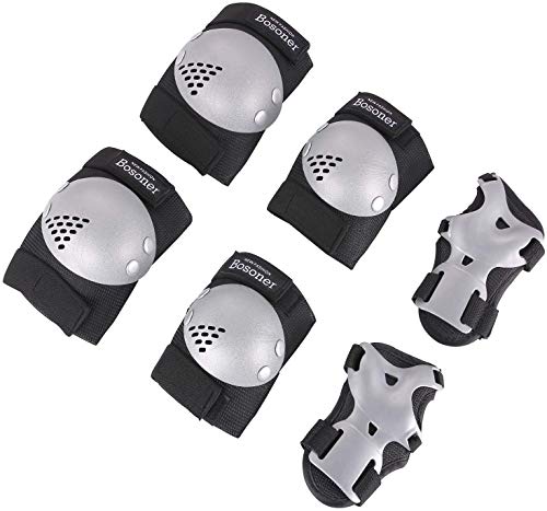 Image of BOSONER Kids /Youth Knee Pads Elbow Pads Wrist Guards Set for 3-15 Years, Child Protective Gear Set for Roller Skates, Cycling, BMX Bike, Skateboard, Inline Skating, Scooter Riding Sports