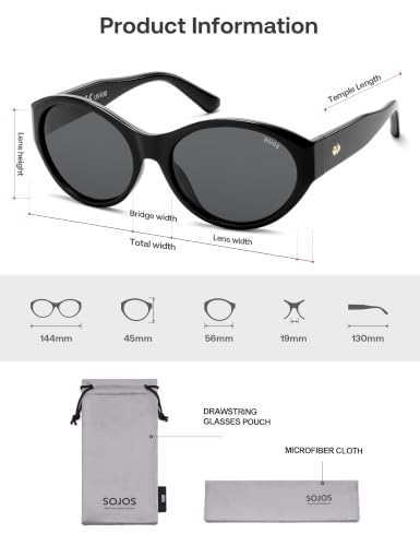 Image of SOJOS 2026 Trendy Oval Polarized Sunglasses for Women Classic SJ2702