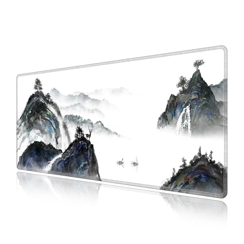 Tapis de souris XXL LL-COEUR finitions bords cousus haute précision 70x30cm