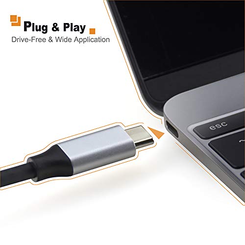 4-em-1 USB C para HD USB 3.0 Adaptador de Hub Lan RJ45 Tipo de Rede C para Ethernet Adaptador com Po