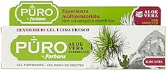 Puro, Dentifricio Aloe Vera, Dentifricio in Gel con Aloe, Echinacea, Vitamina C e A, Azione Protettiva, Lenitiva, Protezione Naturale, Alito Fresco, Gusto Menta ed Eucalipto, 6 Tubetti da 75 ml