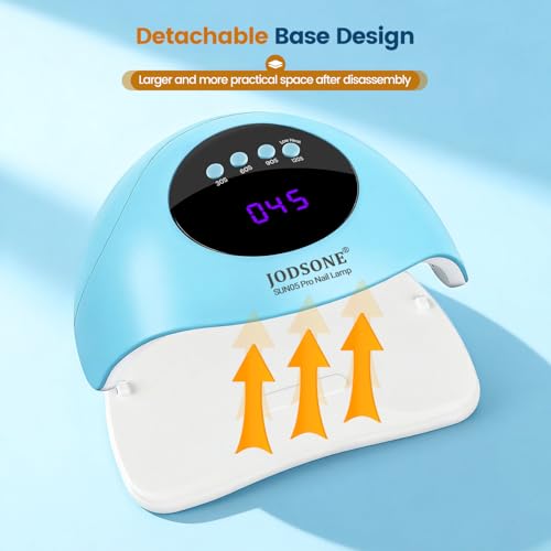 Image of JODSONE U V LED Nail Lamp Blue Gel Polish Nail Dryer with Smart Auto Sensor 4 Timing Modes Fast Curing Suitable for Home and Salon