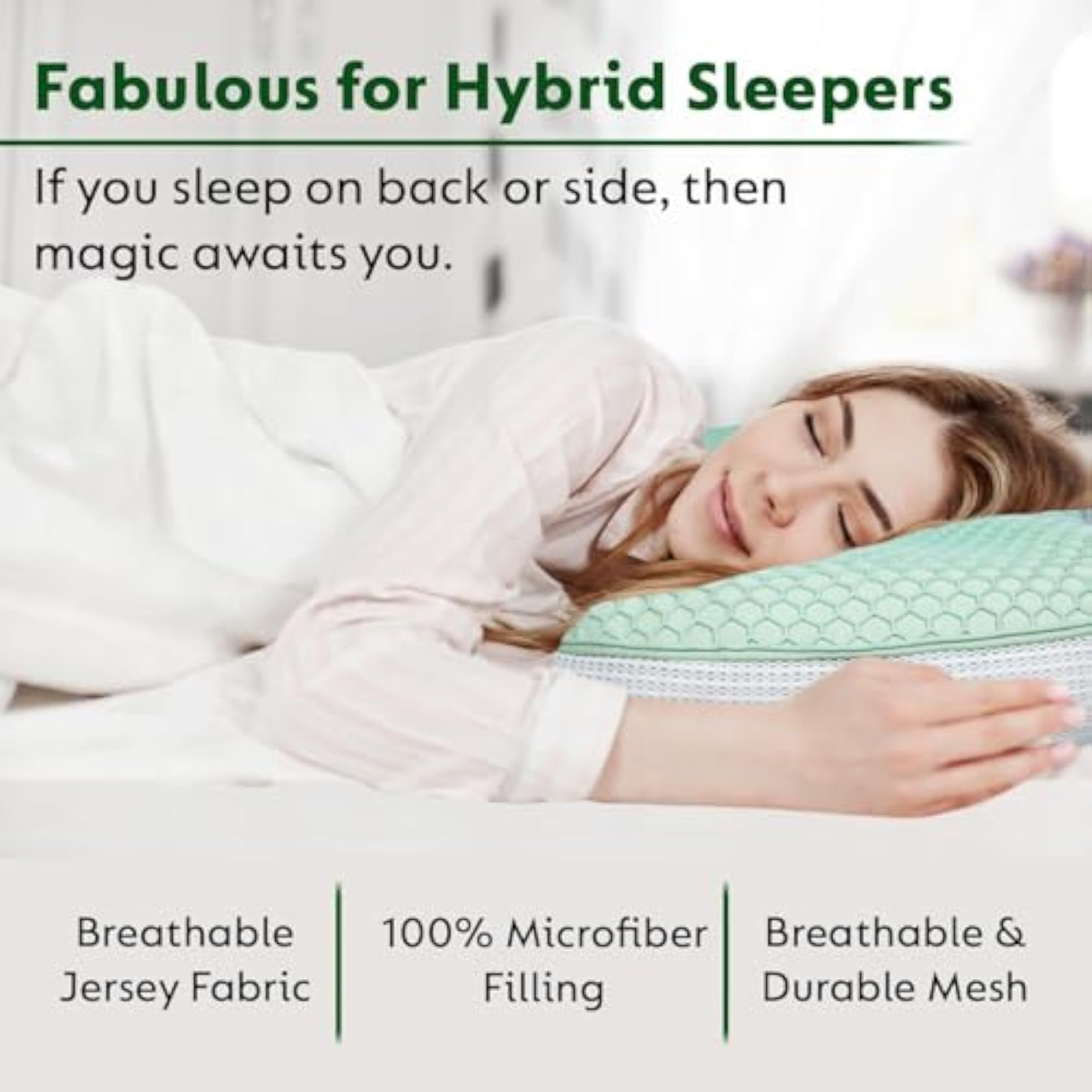 Green TPE Honeycomb Mesh Zero Pressure Latex Pillow
