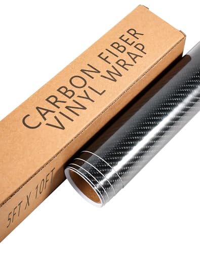 Image of 10ft x 5ft 3D Carbon Fiber Car Vinyl Wrap Roll, Durable Easy Application Automotive Wrapping Film for Car Body Protection (Carbon Fiber Black)