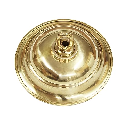 Image of RCH Hardware CN-BR05-120 Brass Traditional Round Ceiling Canopy, 4.7 Inch, Polished Brass