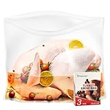 Turkey Brining Bag, 26'×22' 3 Packs Extra Large Brine Bag with 3 Strings Thickened Brining Bag Holds Up to 35 Pounds, Double Zippers Seal Brine Bags for Turkey, Chicken, Beef, Pork, Ham