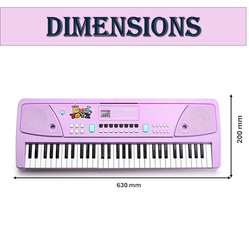 Image of Piano Keyboard with Mic | 61 Keys, 10 Rhythms, 16 Tones, 6 Demo Songs & 8 Percussions | Electronic Musical Toy for Boys & Girls | Educational & Recording Keyboard for Beginners-Purple